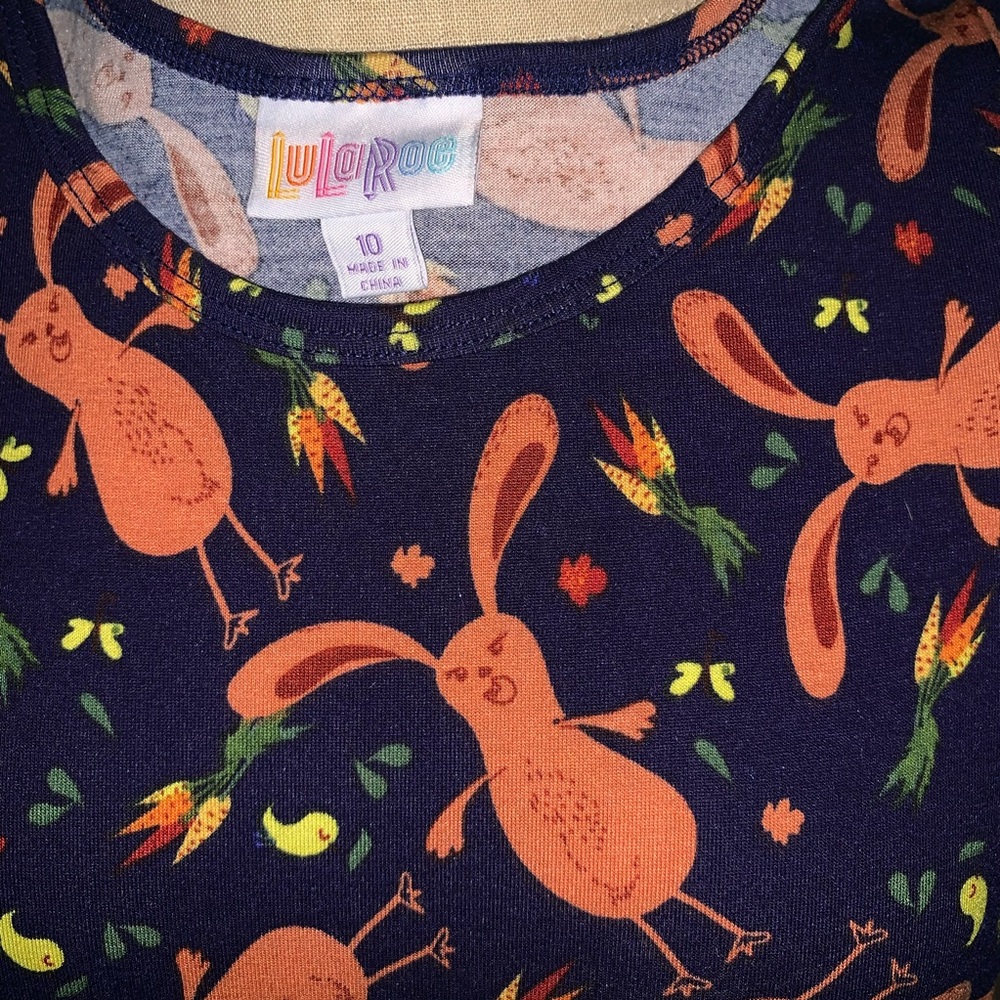 Lularoe Girls Adeline Bunny Dress Size 10 - Picture 2 of 3